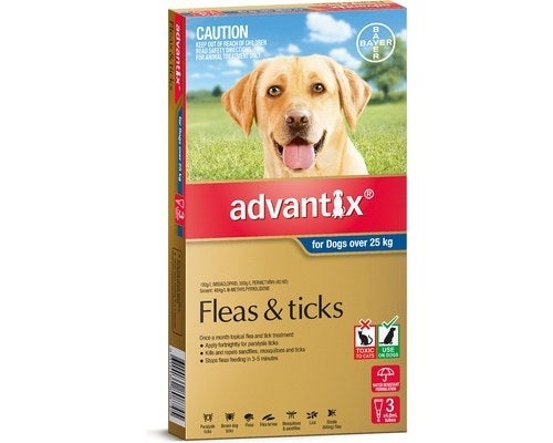 Advantix for Dogs over 25 kgs - 3 Pack - Blue - Flea, Tick & Insect Control