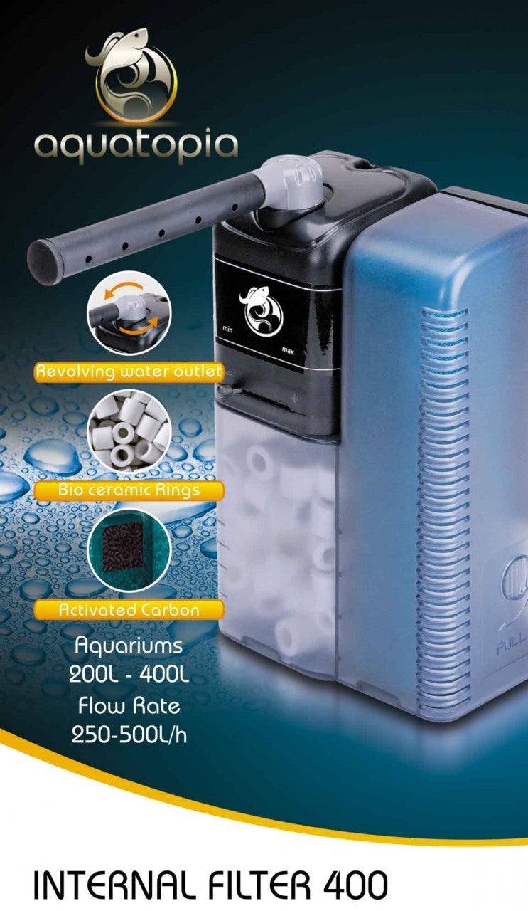 Internal Aquarium Filter 400 for Fish Tanks Up To 400L (Aquatopia)