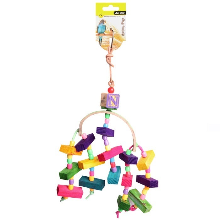 Arc With Wooden Blocks And Beads 34cm Bird Toy (Avi One)