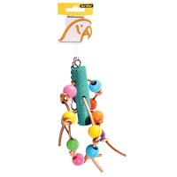 Leather with Acrylic Beads Toy for Parrots, Budgies, Small Parrots 11x30cm by Avi One
