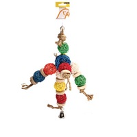 Avi One Parrot Toy Wicker Balls with Rings - 26x43cm