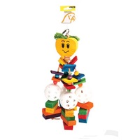 Avi One Parrot Toy Wooden Apple with Blocks & Plastic Balls - 18x42cm