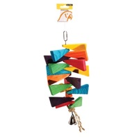 Avi One Parrot Toy Wooden Steps with Bell - 16x38cm