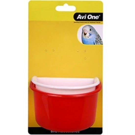 Plastic D Shape Bird Feeder Cup 2 Pack - Large (11cm & 11.5cm) (Avi One)