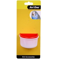 Plastic D Shape Bird Feeder Cup 2 Pack - Small (7.1cm & 7.5cm) (Avi One)