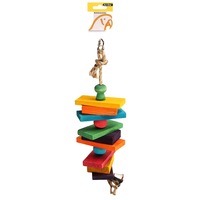 Wooden Blocks with Beads Toy for Parrots, Budgies 11x36cm by Avi One