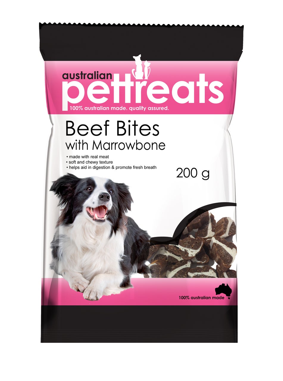 Beef Bites with Marrowbone Dog Treats (200 Gram) Australian Pet Treats