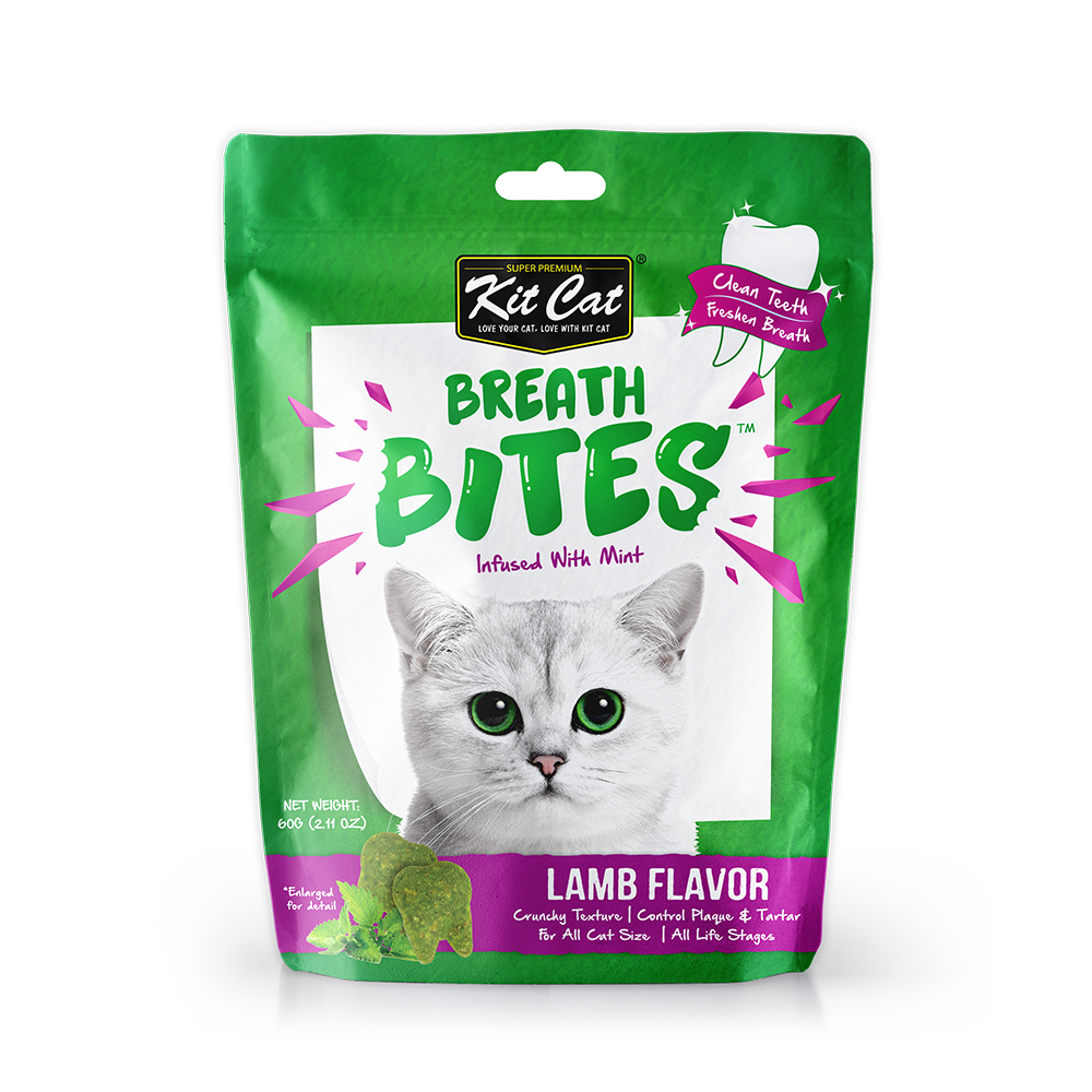 Cat Breath Bites 60 gram Lamb Flavour Oral Treats by Kit Cat