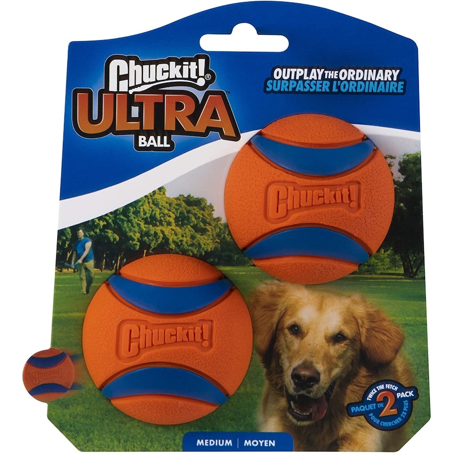 Ultra Medium Chuck It Dog & Puppy Ball 2 Pack - 6cm (ChuckIt)
