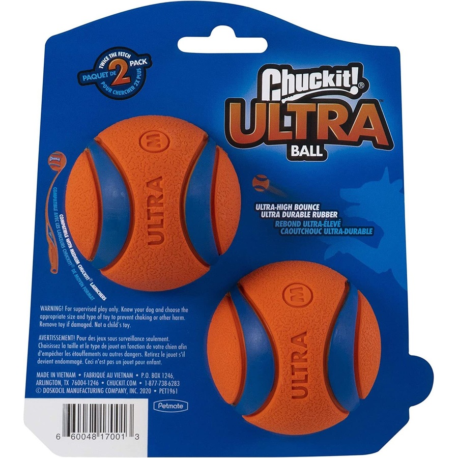 Ultra Medium Chuck It Dog & Puppy Ball 2 Pack - 6cm (ChuckIt)