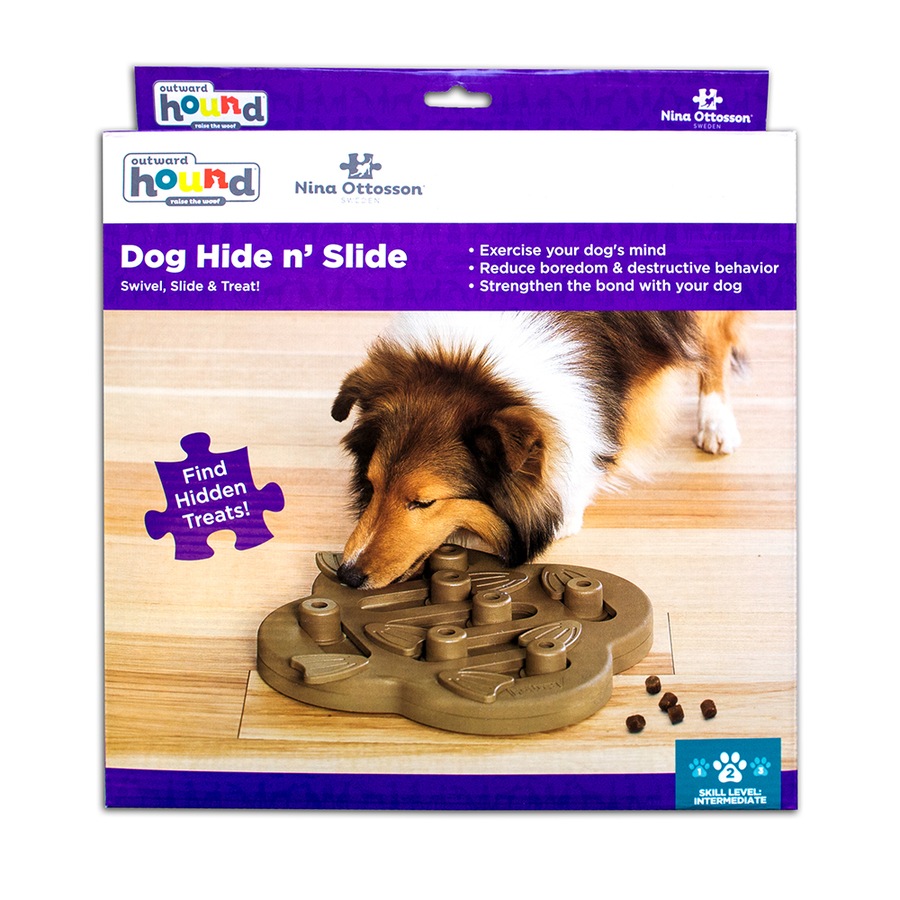 Dog Hide n' Slide Composite Plain Puzzle Game for Dogs & Puppies 33cm by Nina Ottosson (Outward Hound)
