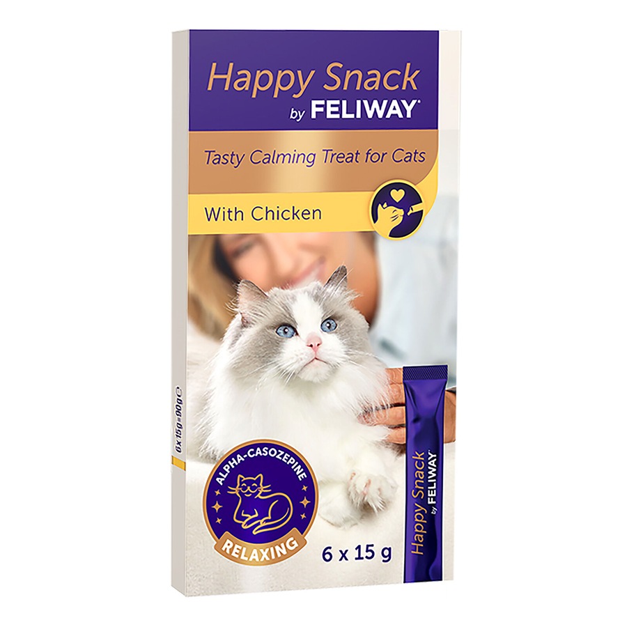 Feliway 15g x 6 Happy Snack Cat Calming Treats for Felines