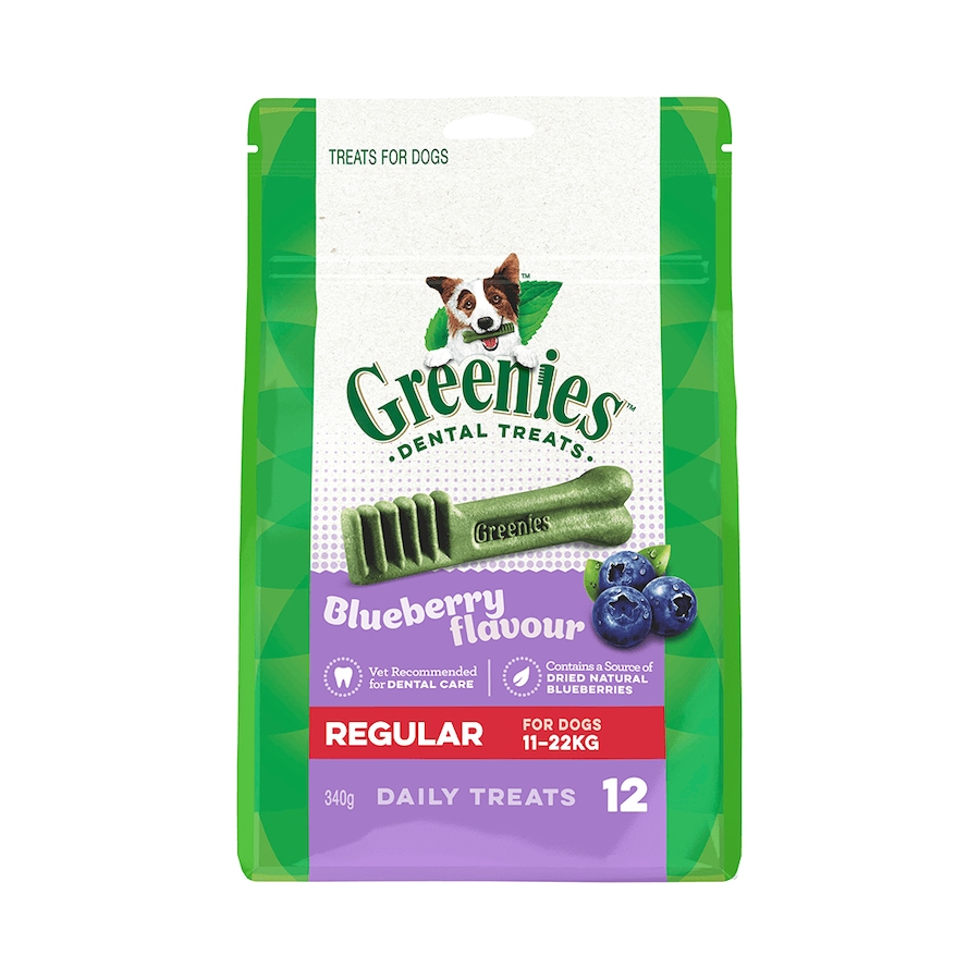 GREENIES Regular 340g Blueberry Flavour Dog Dental Treats - 12 Treats