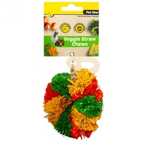 Hanging Donut and Straw Veggie Chew 9cm Small Animal Dental Chew by Pet One