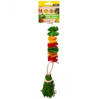 Hanging Pom Poms Rope and Straw Veggie Chew 28cm Small Animal Dental Chew by Pet One