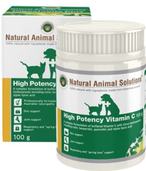 NAS High Potency Vitamin C for Dogs, Cats & Horses (100 Gram) Pet Supplement