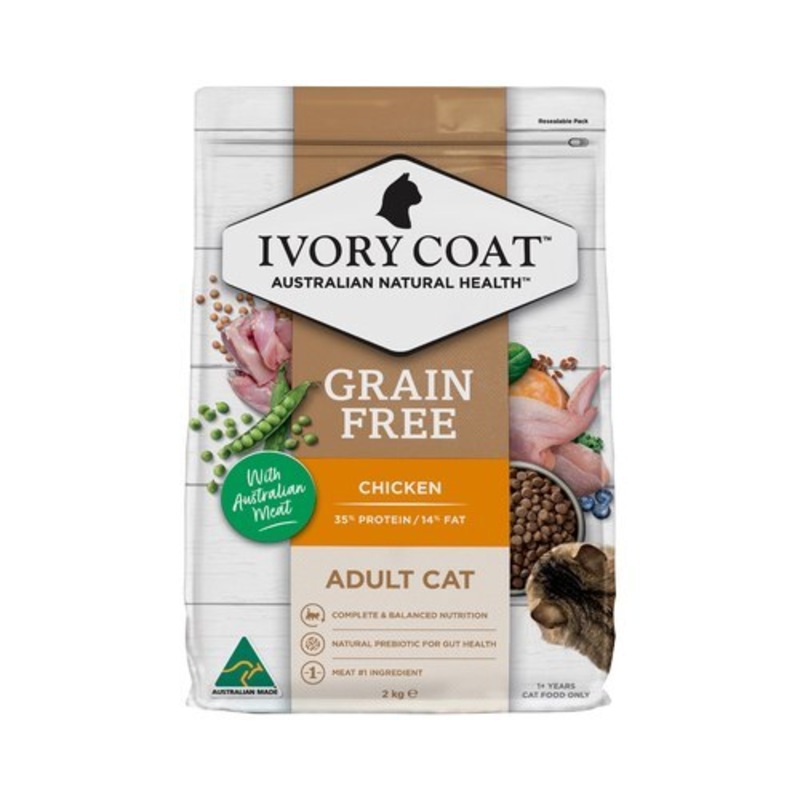 Buy Ivory Coat 2kg Chicken Grain Free Adult Cat Dry Food MyDeal