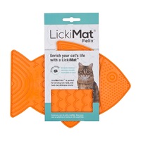 Felix Orange Cat & Kitten Fish Shaped Slow Down Feeder LickiMat