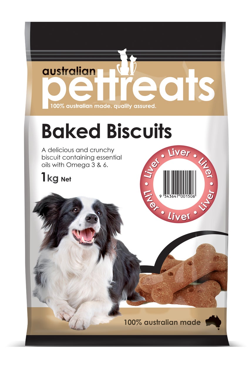 Liver Biscuit Bones Dog Treats (1kg) Australian Pet Treats