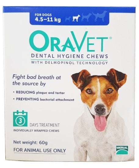 OraVet 3 Pack Small Dogs Dental Hygiene Chews for Dogs 4.5-11kg Merial