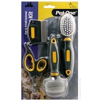 Cat & Small Animal Grooming Care Kit (2 x Brush, 1 x Comb, 1 x Nail Clipper) (Pet One)
