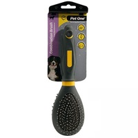Large Combination Bristle & Metal Pin Brush Removes Lightly Tangled Fur (Pet One)