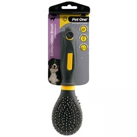 Small Combination Bristle & Metal Pin Brush Removes Lightly Tangled Fur (Pet One)