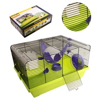 Critter Manor Mouse Wire Cage - 40.5L X 36W X 27cm H - Purple/Green (Pet One)