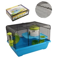 Critter Villa Mouse Wire Cage - 42L X 31W X 27cm H - Blue/Green (Pet One)