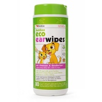 Bamboo Eco Earwipes for Dogs Cats Ear Cleanser & Deodoriser Petkin 80 Wipes