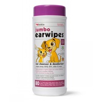 Jumbo Earwipes for Dogs & Cats Ear Cleaner & Deodorizer - Petkin - 80 Wipes