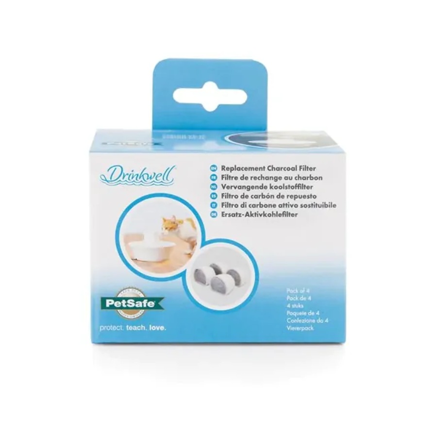 Replacement Charcoal Filter Pack of 4 for Drinkwell Pet Fountains