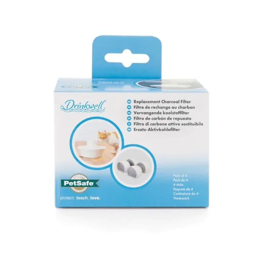 Replacement Charcoal Filter Pack of 4 for Drinkwell Pet Fountains
