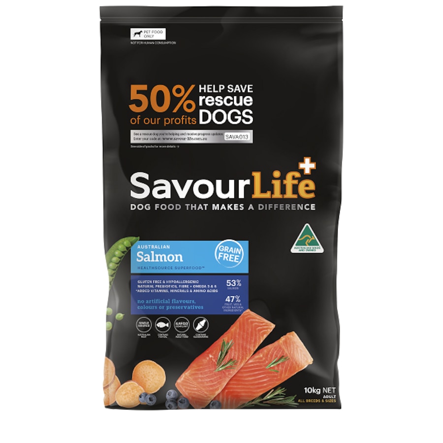 SavourLife Salmon Grain Free Adult Dry Dog Food (10kg) Australian Made
