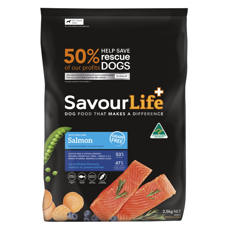SavourLife Salmon Grain Free Adult Dry Dog Food (2.5kg) Australian Made