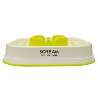 Green Slow Feeding Interactive Dog & Puppy Bowl - 28cm x 28cm x 7cm (Scream)