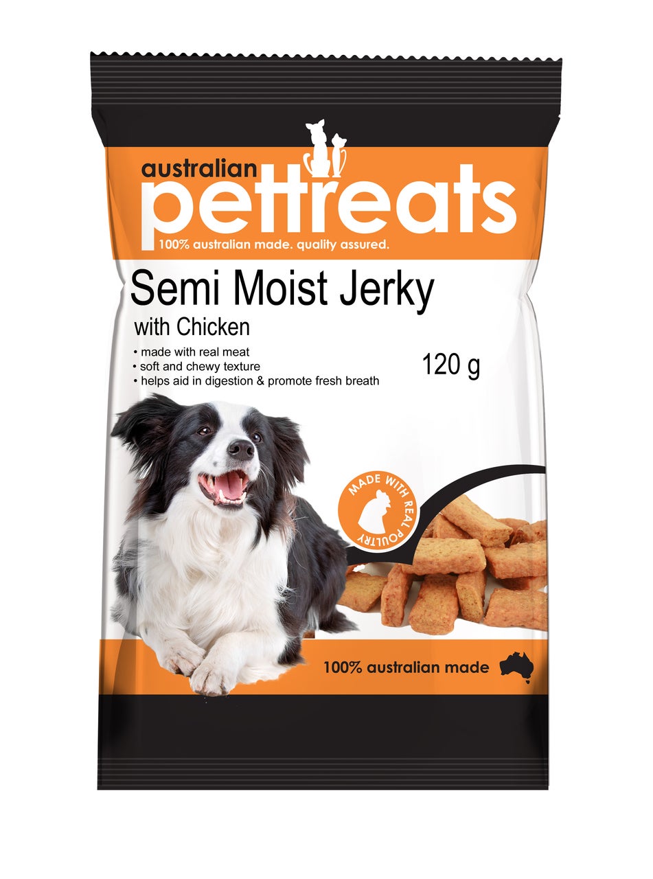 Semi Moist Jerky with Chicken Dog Treats (120 Gram) Australian Pet Treats