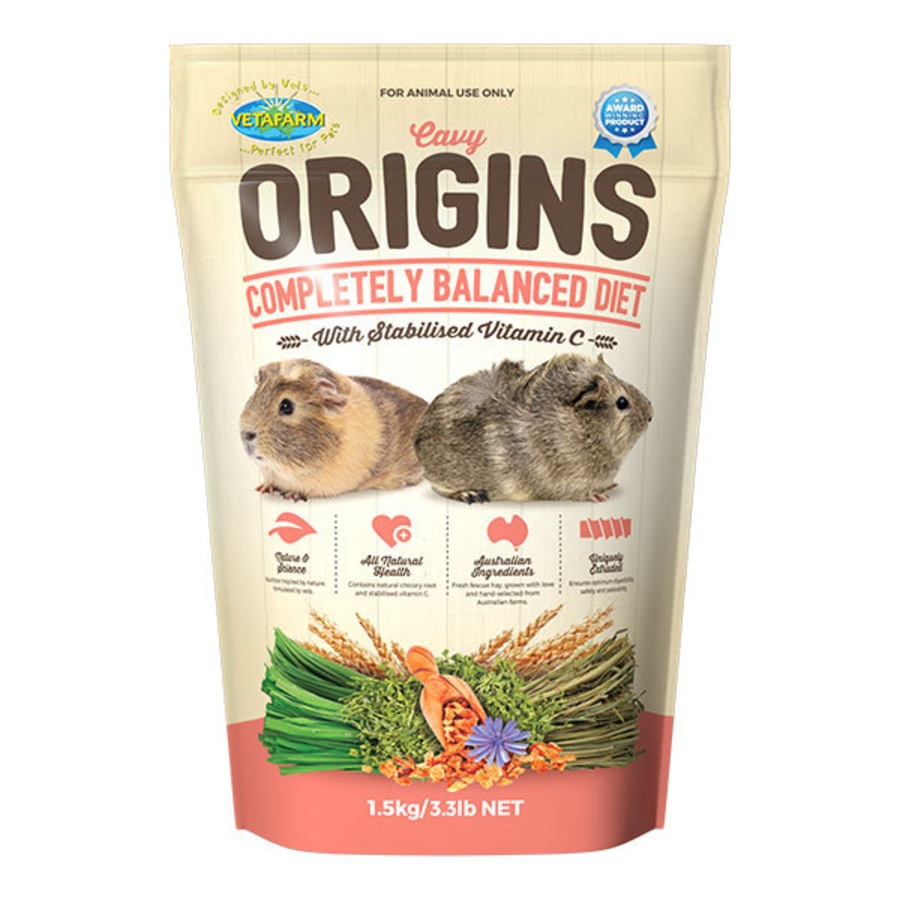 Vetafarm 1.5kg Cavy Origins Guinea Pig Food - Compelety Balanced Diet Pellets