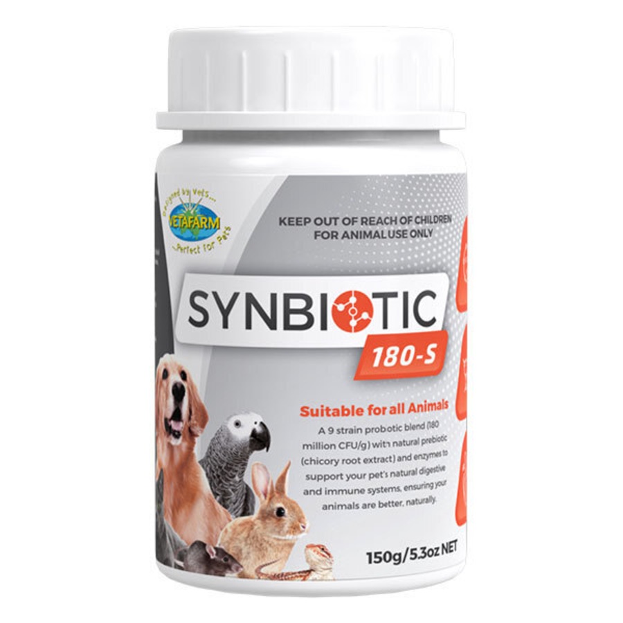 Vetafarm 150g Synbiotic 180-S for Pets, Dogs, Cats, Animals - 9 Strain Probiotic