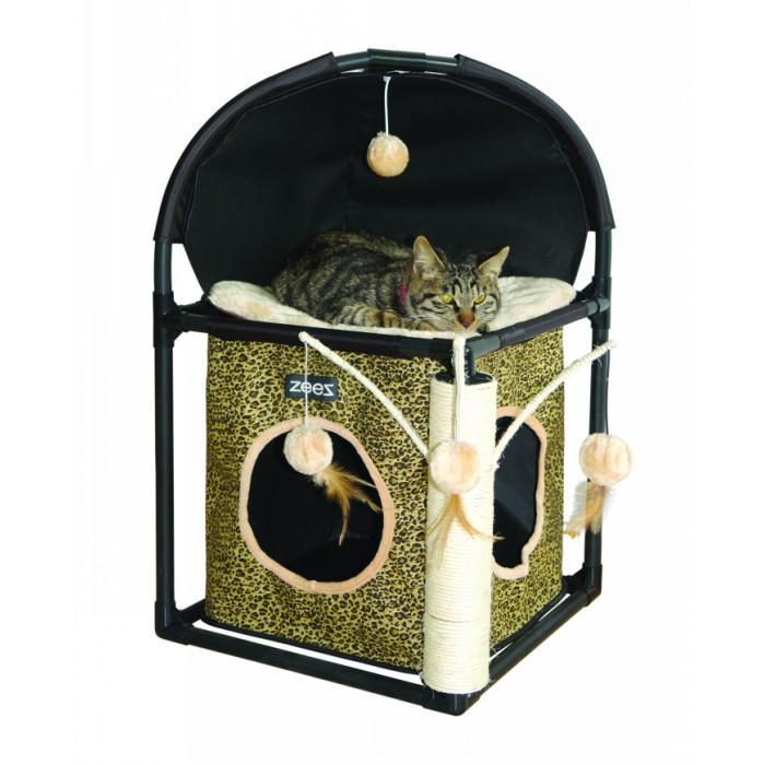 Feline Cube Fun House for Cats & Kittens - (40x40x73cm) (Zeez)