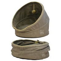 Cat Pop Up Pet Cave with Cushion for Cats & Kittens - Storm Grey - (47x47x69cm) ZeeZ
