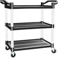 3 Tier Large Service Food Cart Restaurant Trolley Kitchen Catering Shelf Storage