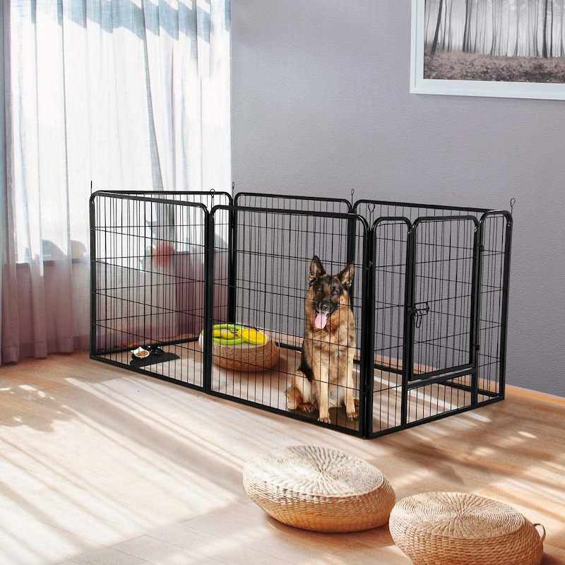 6 Panel Pet Dog Cat Bunny Puppy Play pen Playpen 60x80 cm Exercise Cage ...