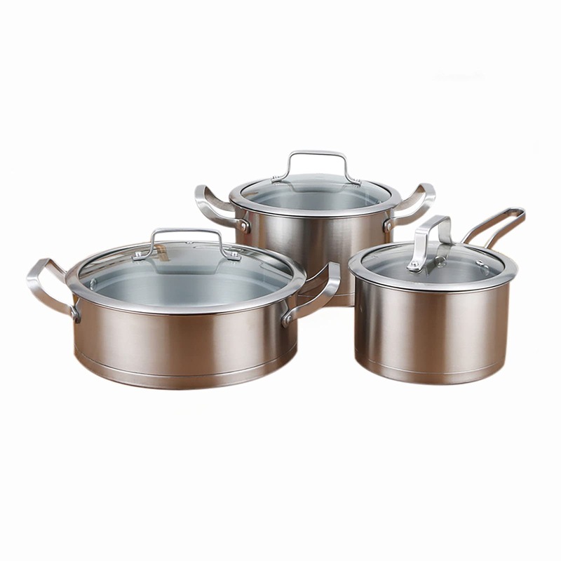 Buy 6 Pc Kitchen Sauce Pan Pots Set 430 Stainless Steel Cookware Set