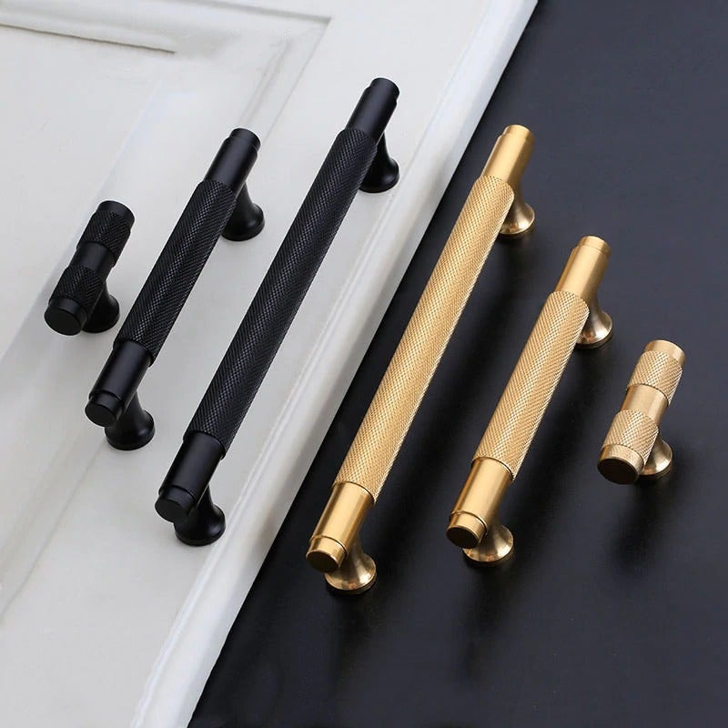 Black Gold Furniture Door Kitchen Cabinet Handle Handles Pull Pulls Cupboard T Bar 96mm 128mm 160mm 192mm