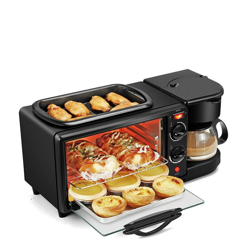 Electric 3 in 1 Breakfast Making Machine Multifunction Coffee Maker Bread Pizza