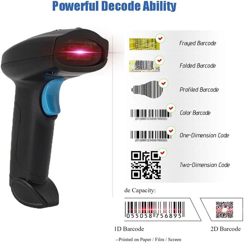 Buy Wireless Barcode QR Bar Code Screen Scanner Data 1D 2D Reader USB Cable  Mobile Payment Store - MyDeal