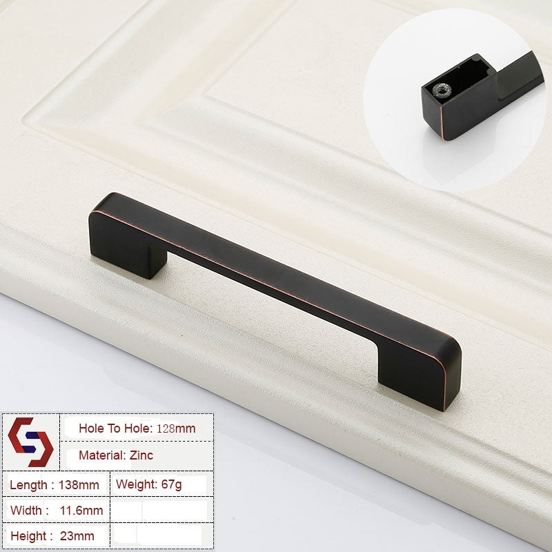 Zinc Kitchen Cabinet Handles Drawer Bar Handle Pull black+copper color hole to hole size 96mm-320mm