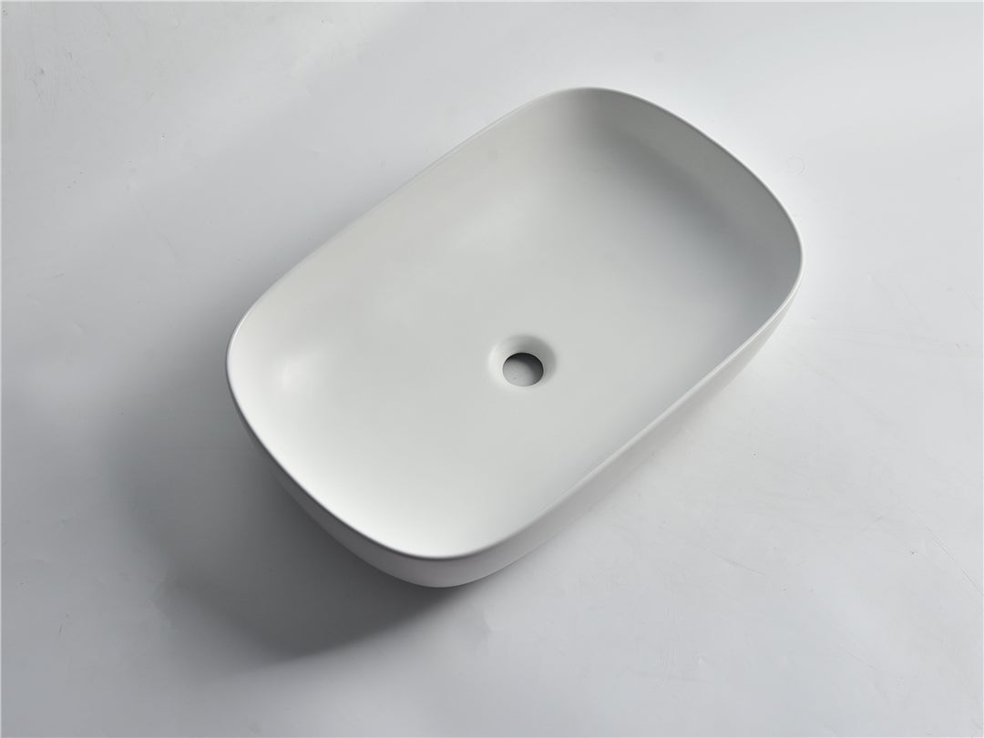 610x400x150mm Fine ceramic Gloss white Above counter MY-CLA-419A