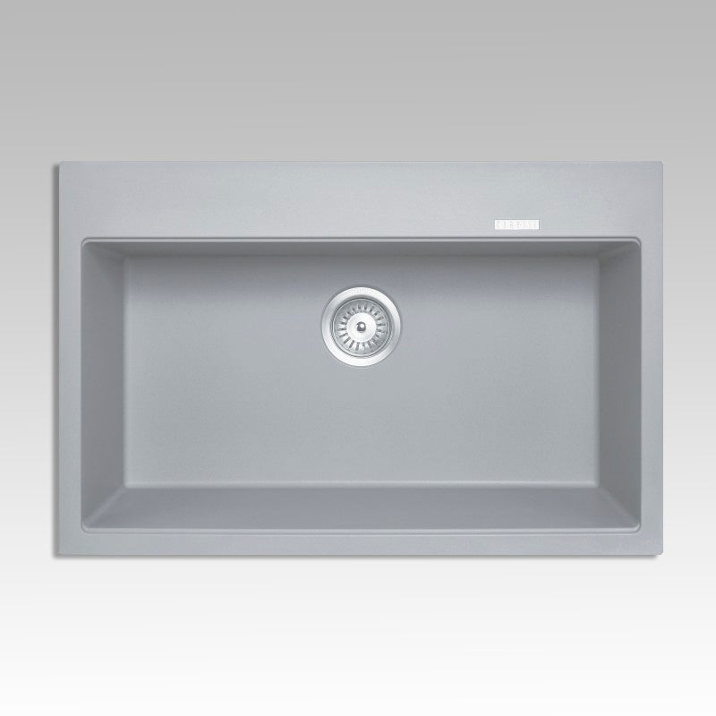 Carysil Waltz Concrete Grey Single Bowl Granite Kitchen Sink 780*510*220mm
